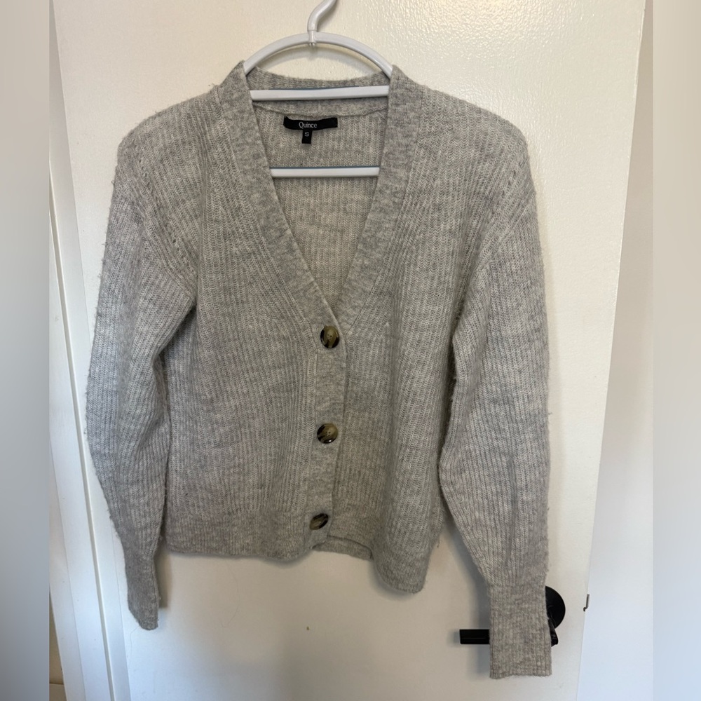 Quince Light Gray alpaca Cardigan